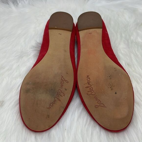 Sam Edelman Alaine Red Suede Scallopped Flats Sz 7.5 - Picture 7 of 10